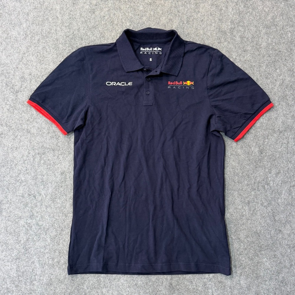 Oracle x Red Bull Racing Navy Blue Short Sleeve Polo Shirt Men's Size Small